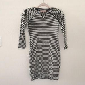 PHILOSOPHY DRESS - Black and white stripe dress